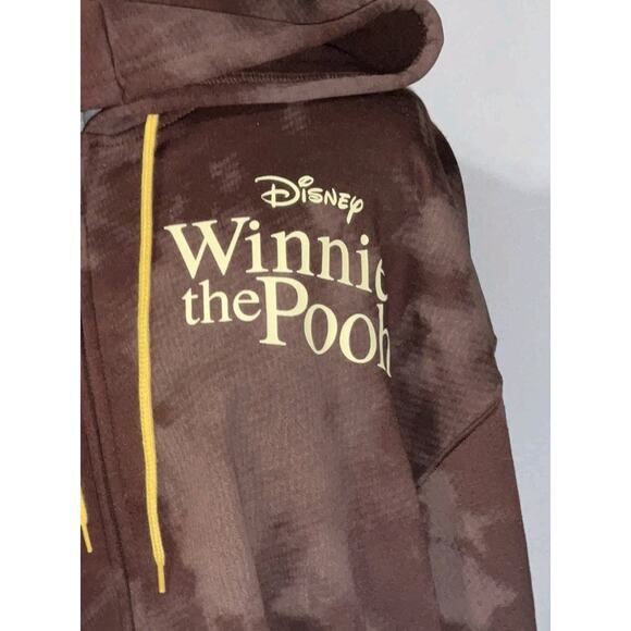 Disney Winnie The Pooh Zip Up Hoodie Womens Juniors Brown XXL Tigger Eeyore - Picture 3 of 9